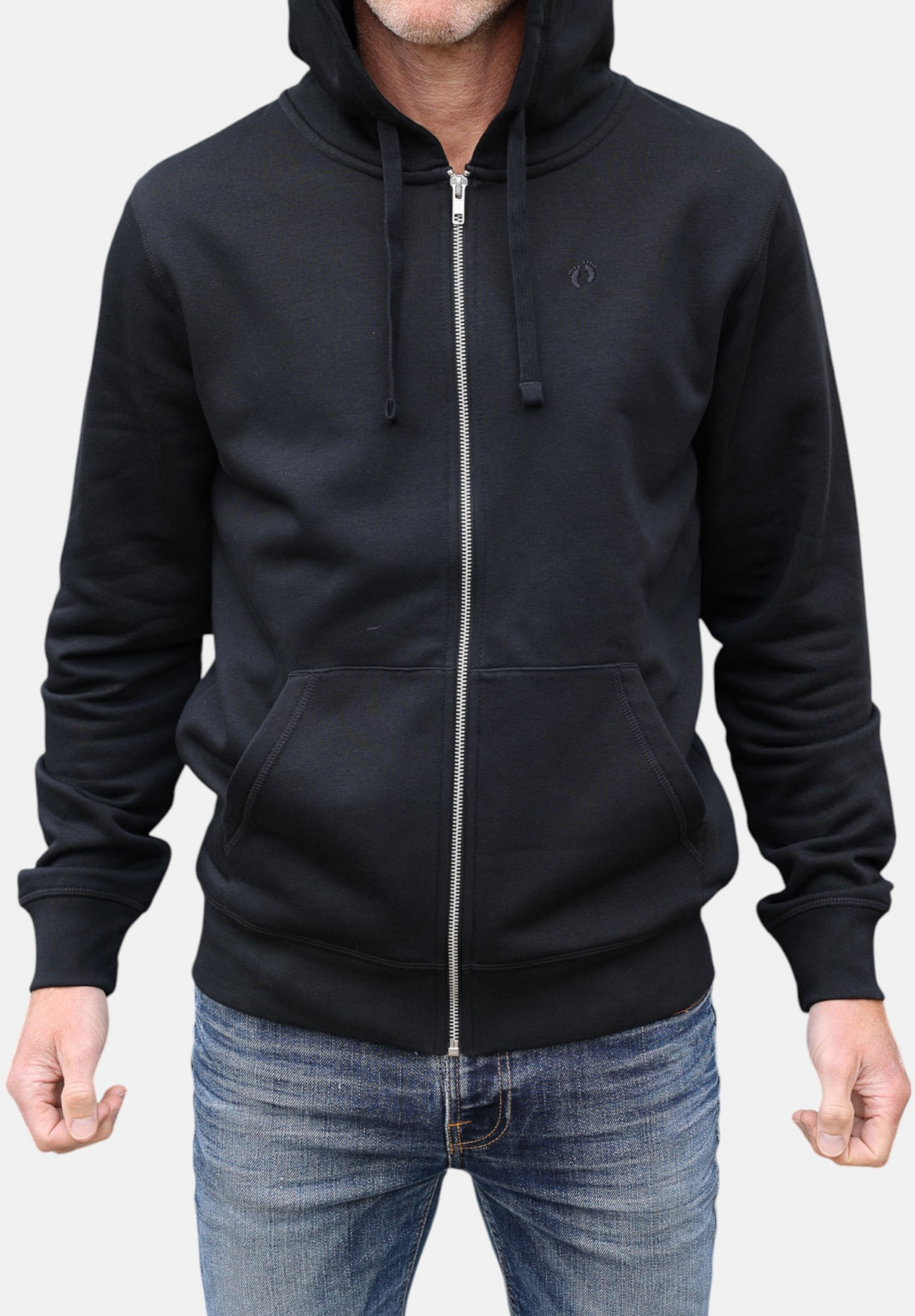HANG TEN, Zip Organic Cotton Hoodie - Black