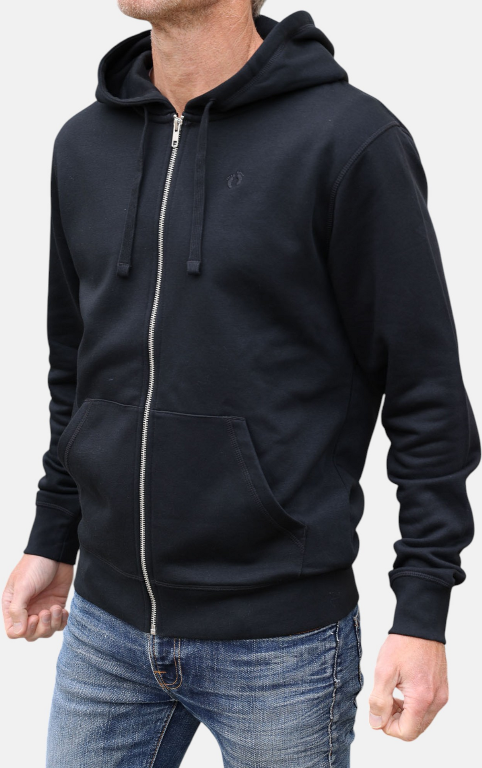 HANG TEN, Zip Organic Cotton Hoodie - Black